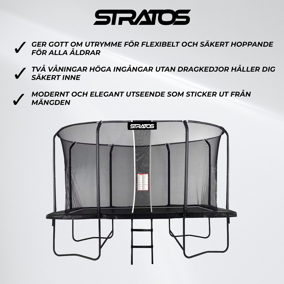 Stratos Rectangle Studsmatta 275x427 cm Premium Black Line