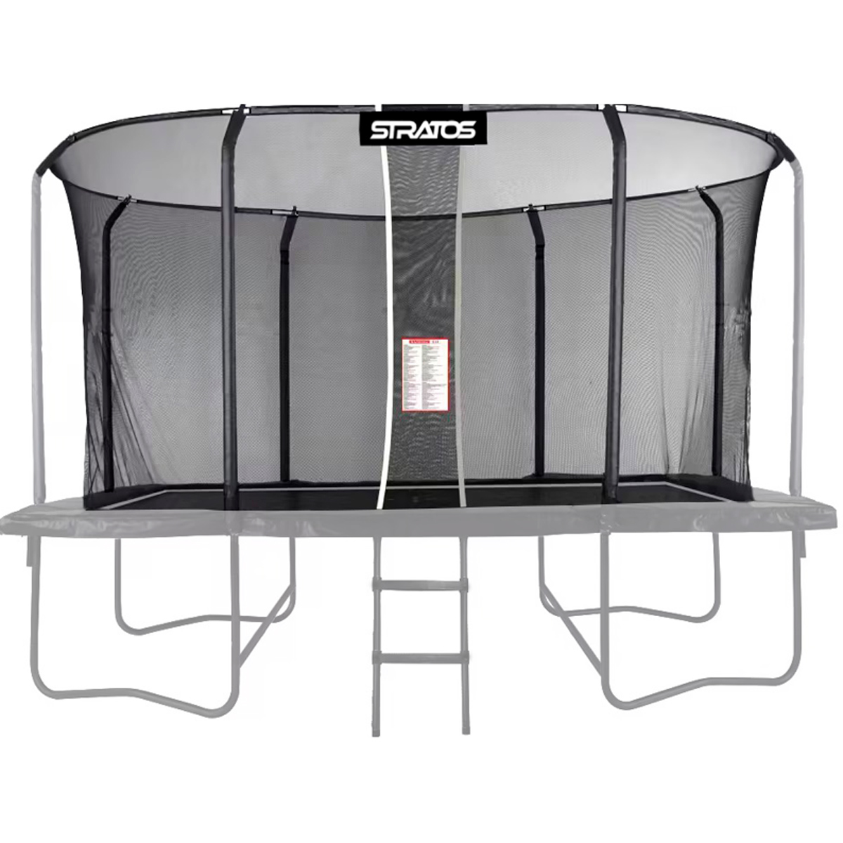 Rektangulär Studsmatta Stratos Säkerhetsnät 277x477 cm Premium Black Line