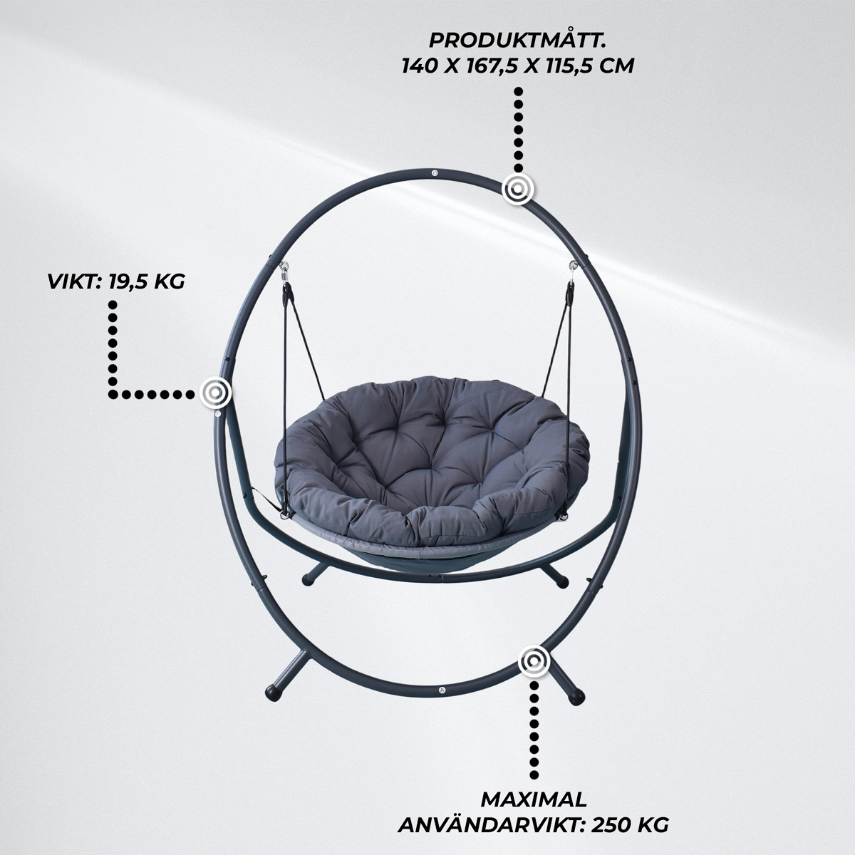 Lykke Hängstol Comfort, Antracit