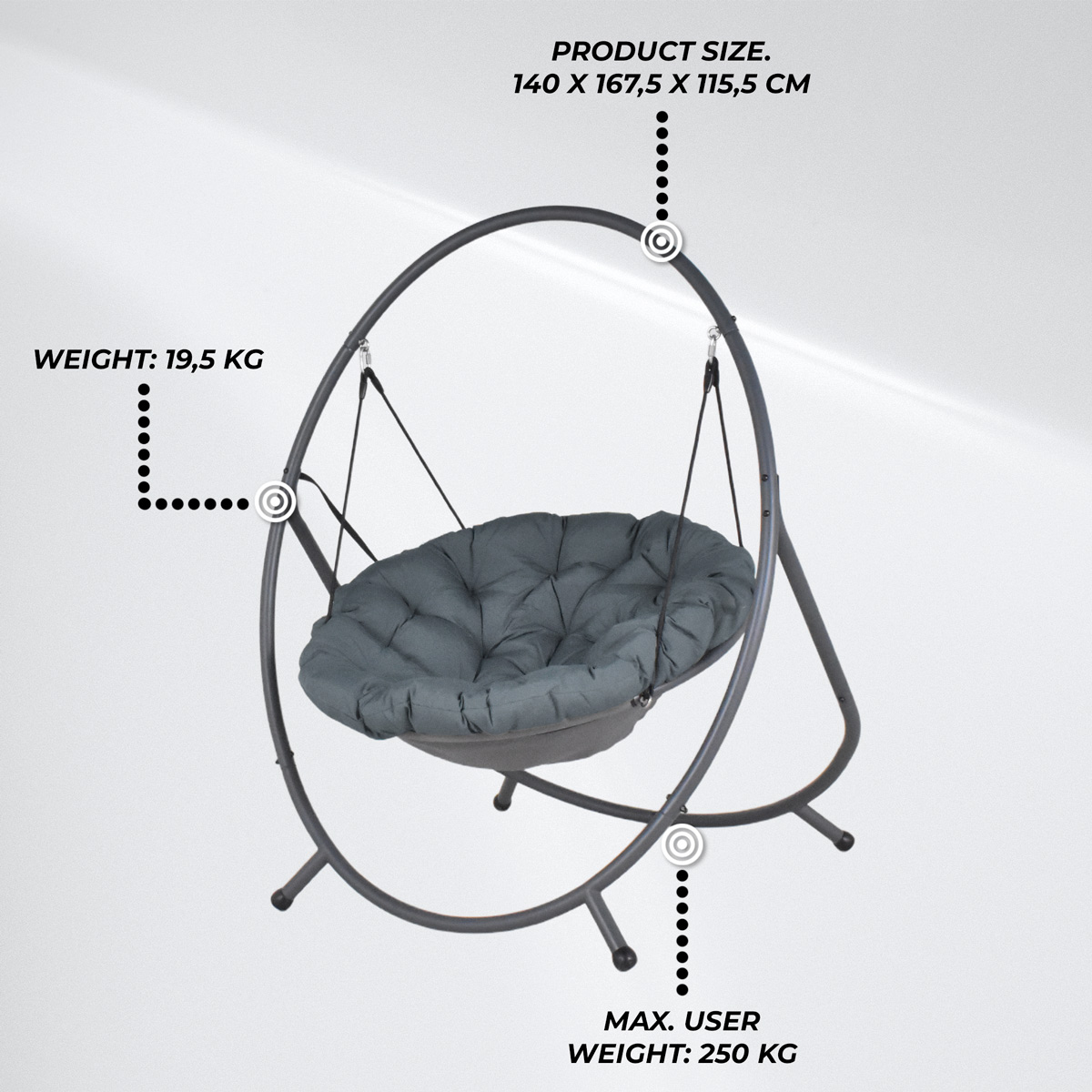 Lykke Hanging Egg Chair Comfort, Green