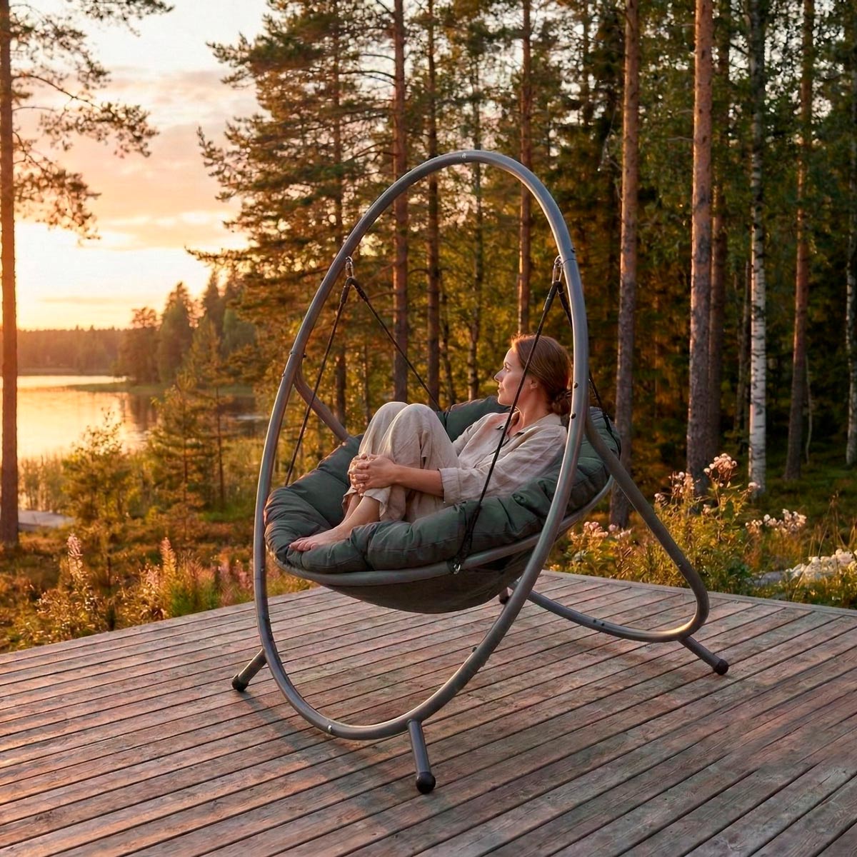 Lykke Hängesessel Comfort, Grün