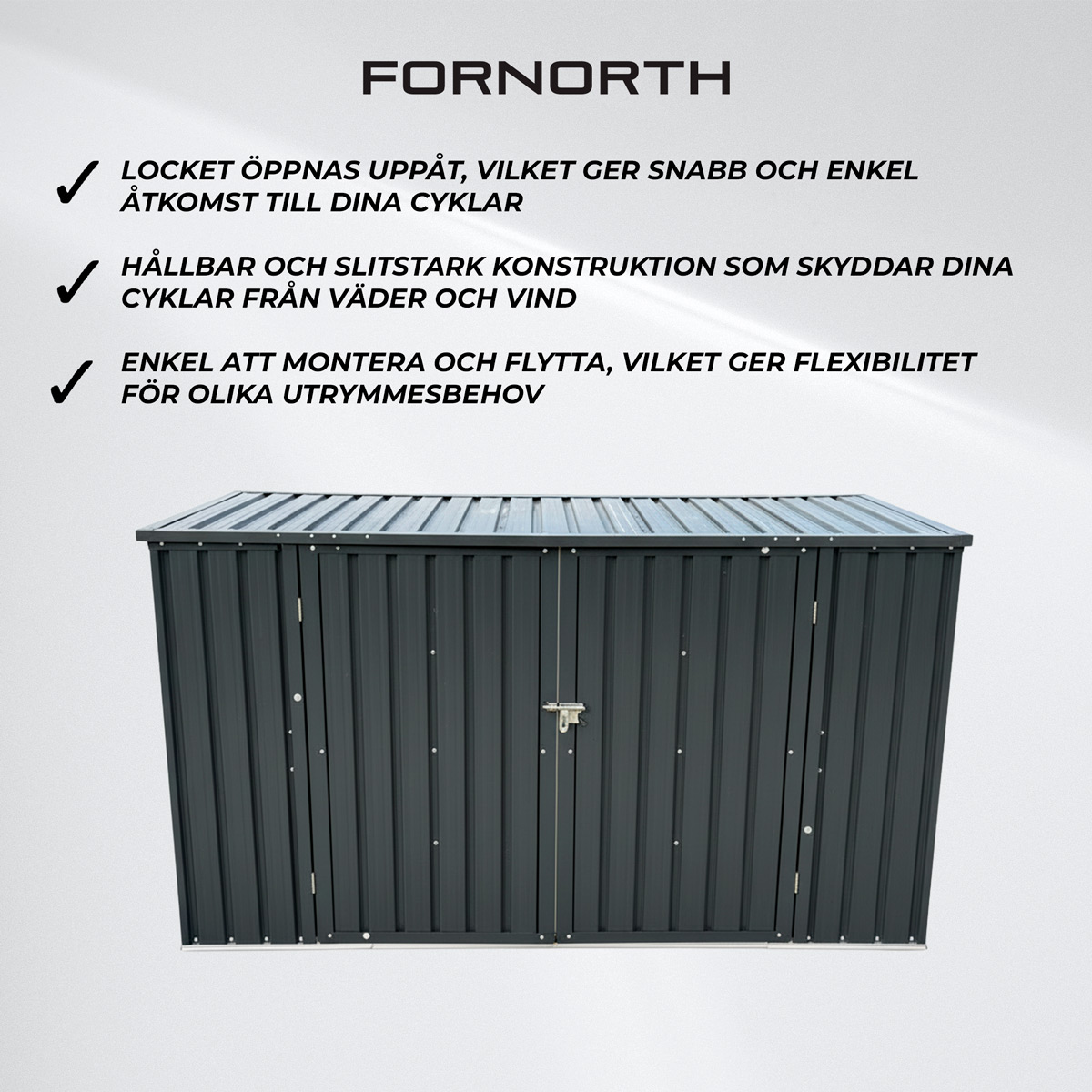 Fornorth Cykelförråd Comfort 225x78x134cm