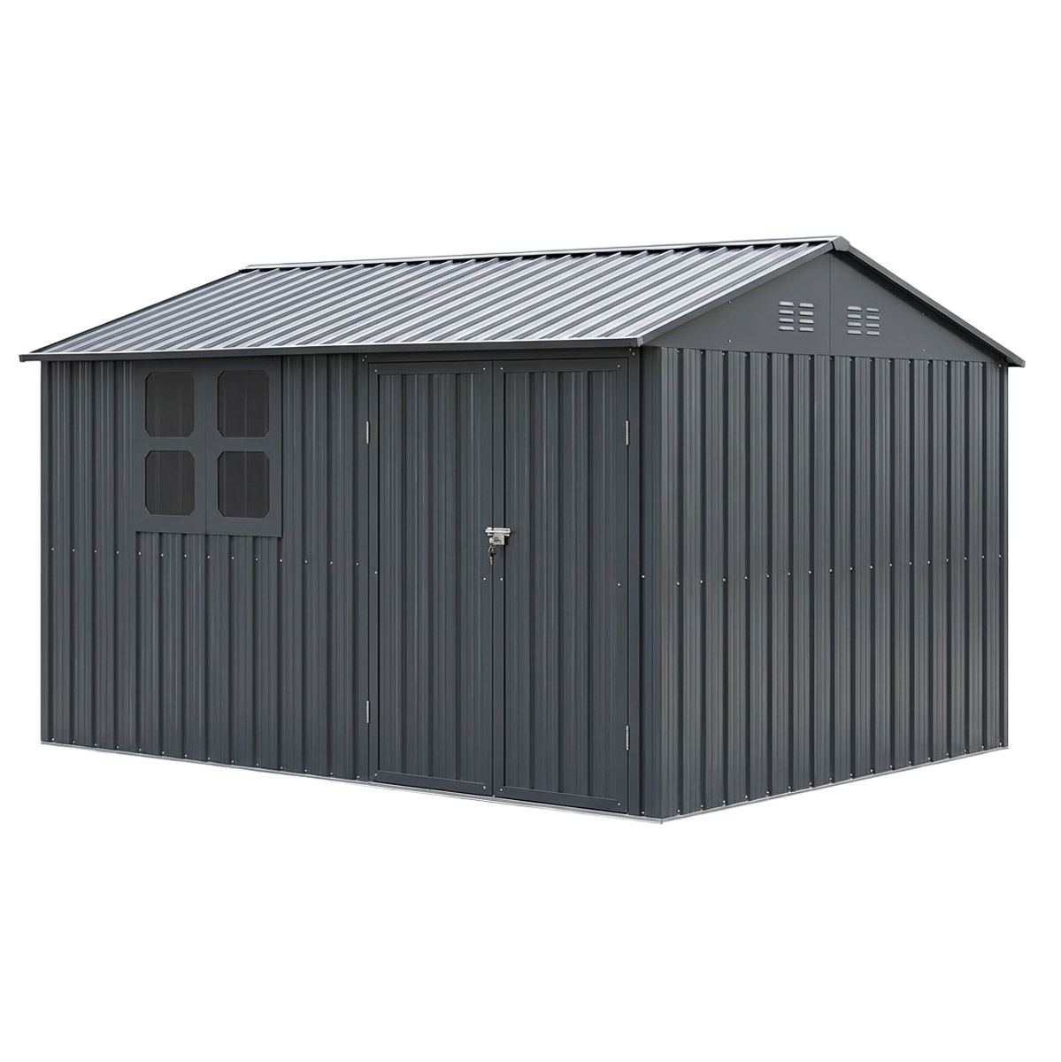 Fornorth Garden Shed with Window 313x260x205cm, Anthracite