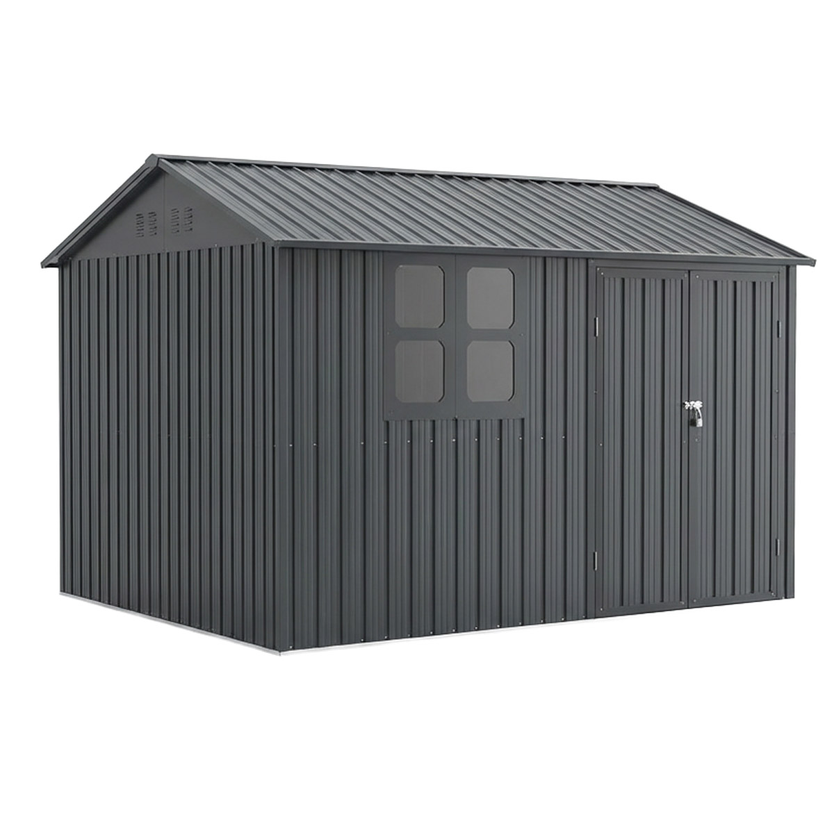 Fornorth Garden Shed with Window 313x260x205cm, Anthracite