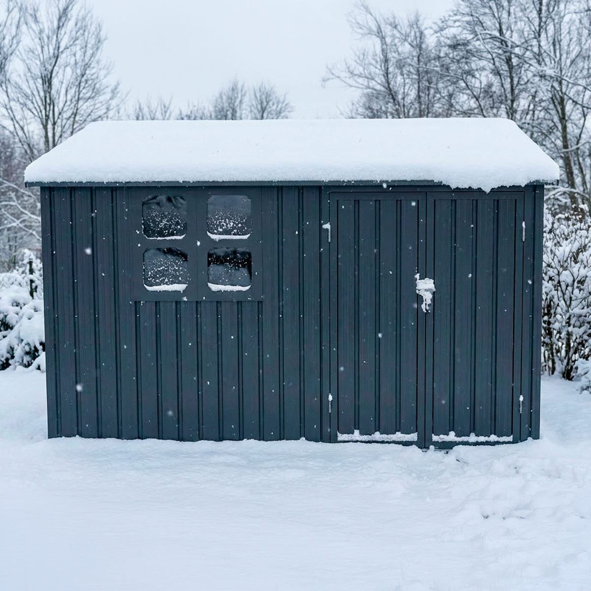 Fornorth Trädgårdsskjul med Fönster 313x260x205cm, Antracit