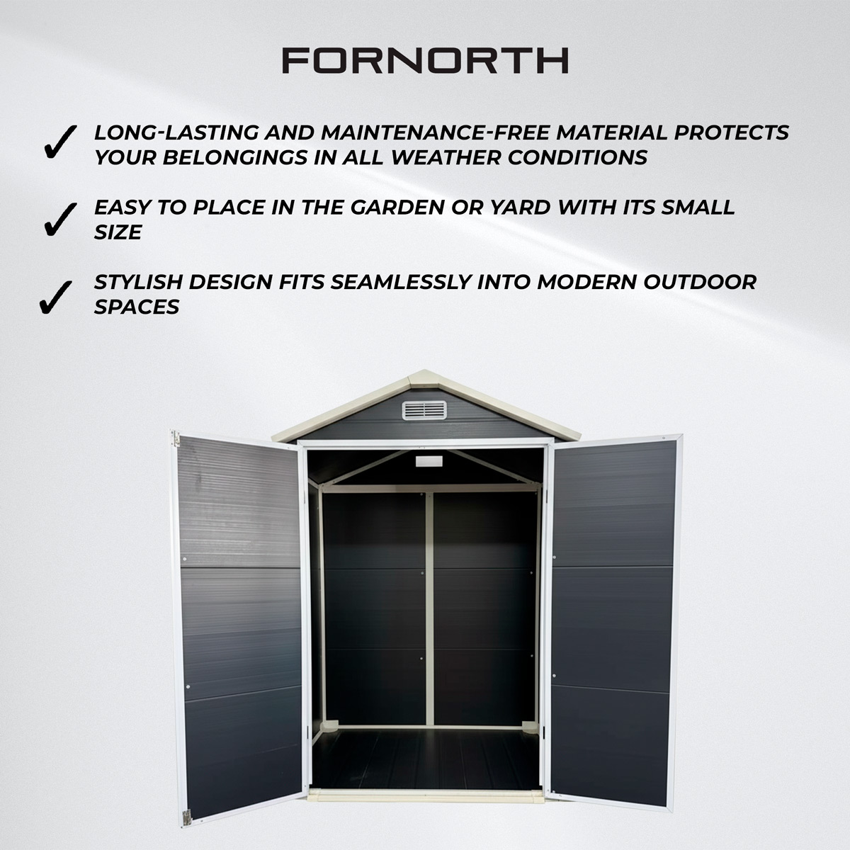 Fornorth Garden Shed Plastic 181x135x212cm