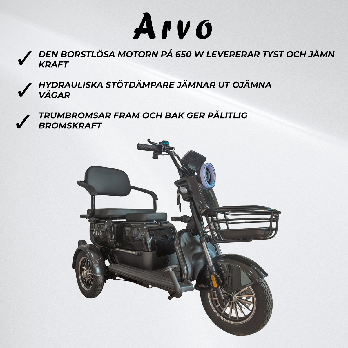 Arvo Promenadscooter P250 Black