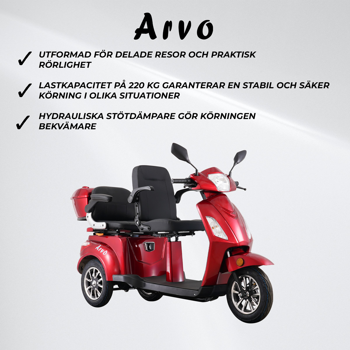 Arvo Promenadscooter X200 för 2 personer