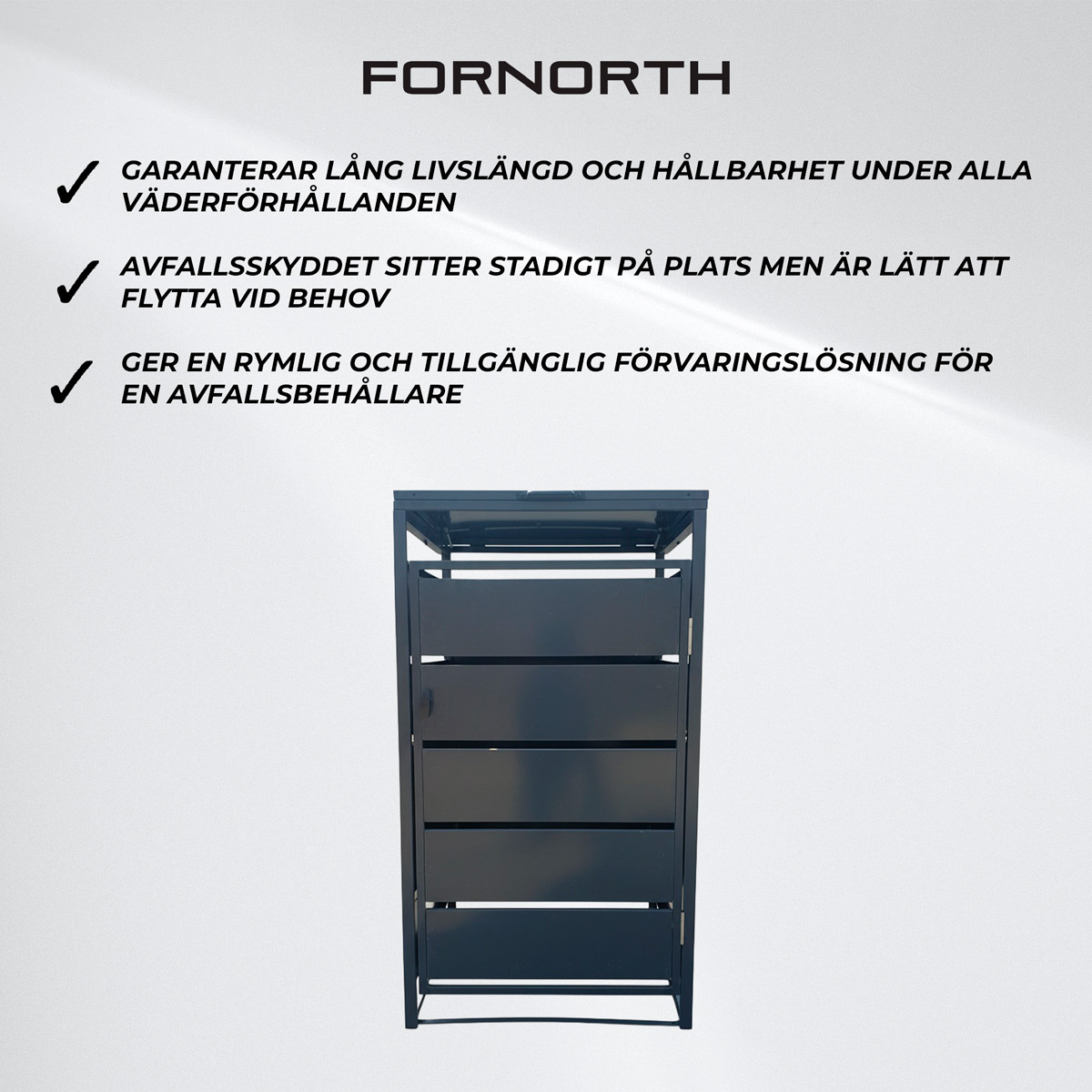 Fornorth soptunneskydd med tak Premium 71x82x123cm