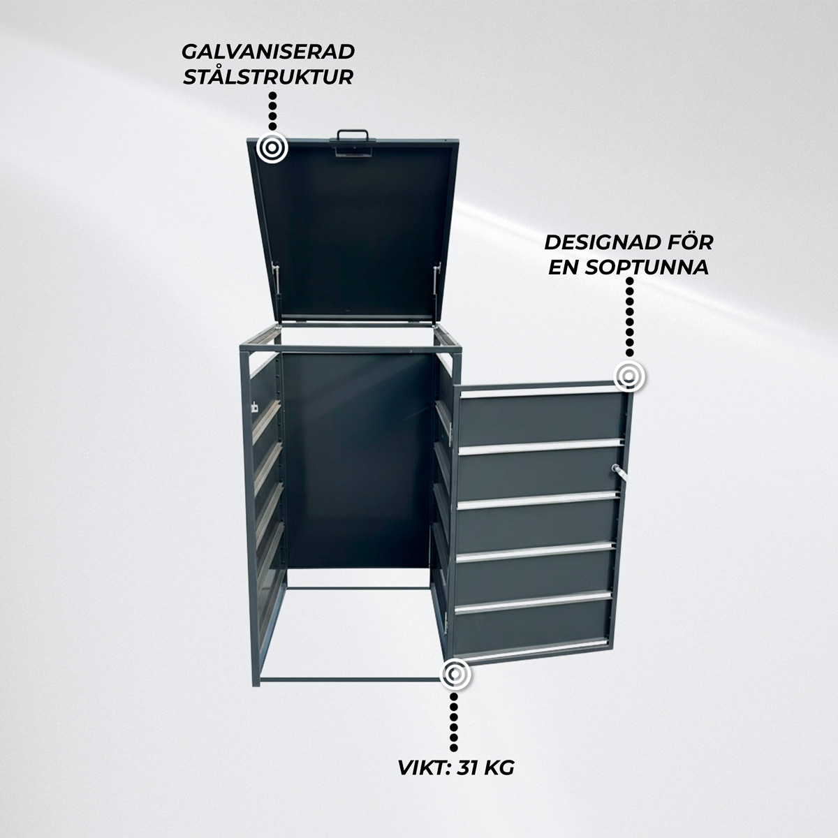 Fornorth soptunneskydd med tak Premium 71x82x123cm