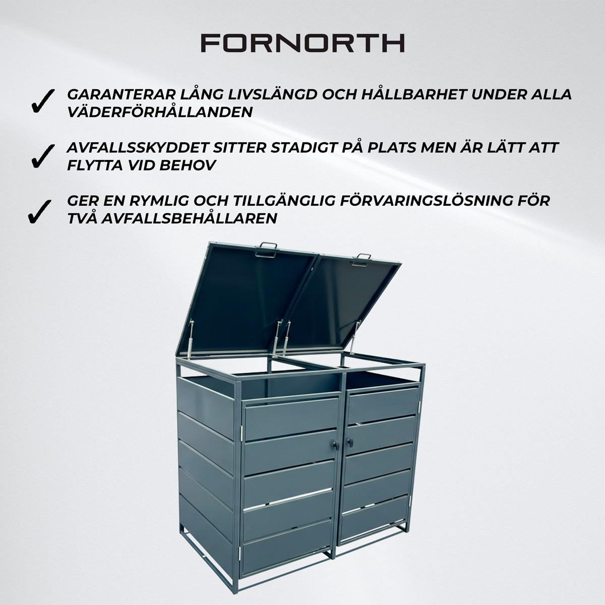 Fornorth soptunneskydd med tak Premium 139x82x121cm