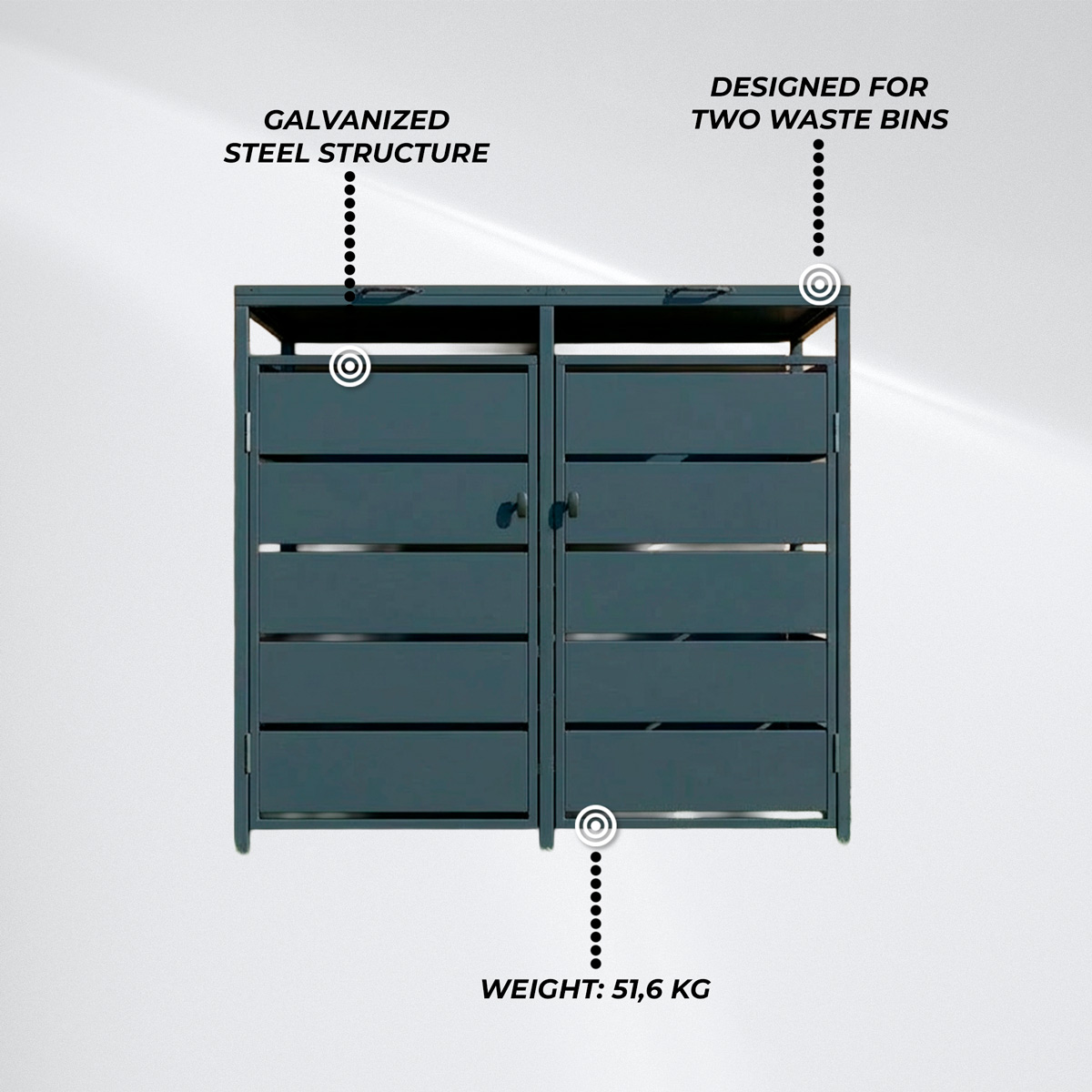 Fornorth Garbage Can Shelter Premium 139x82x121cm