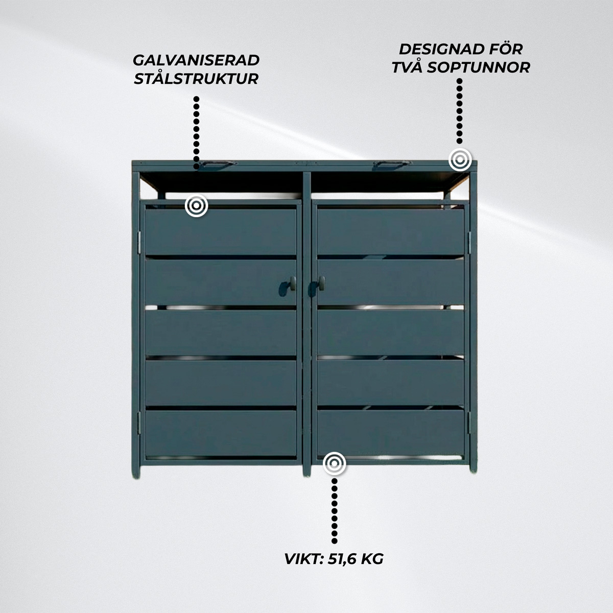 Fornorth soptunneskydd med tak Premium 139x82x121cm