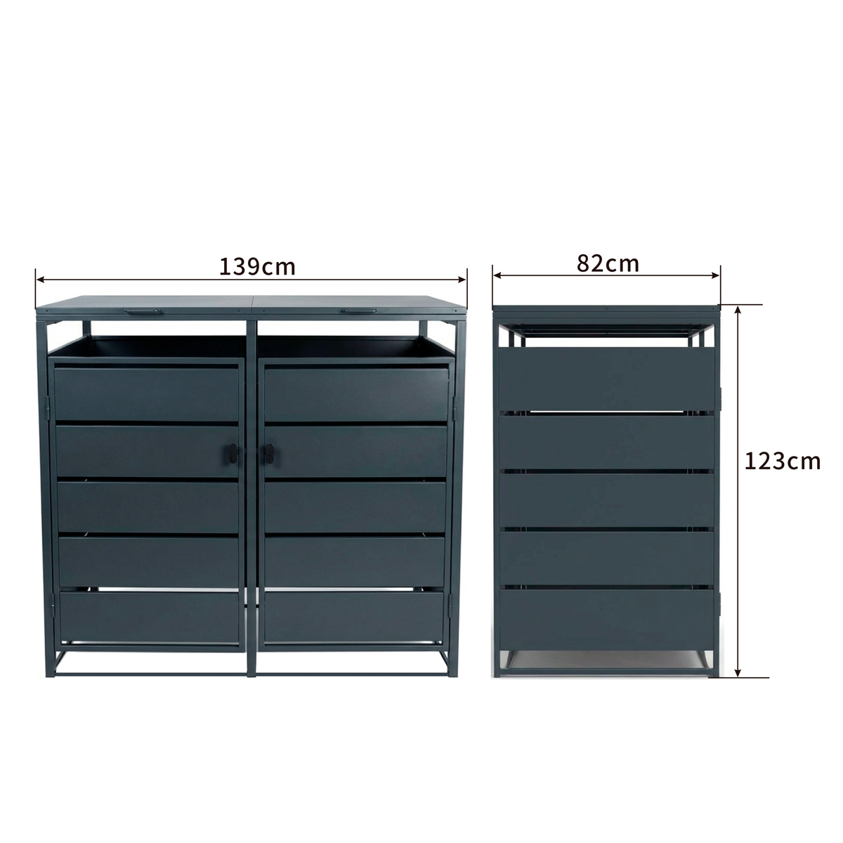 Fornorth Garbage Can Shelter Premium 139x82x121cm