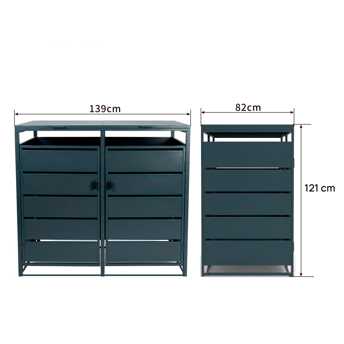 Fornorth Garbage Can Shelter Premium 139x82x121cm