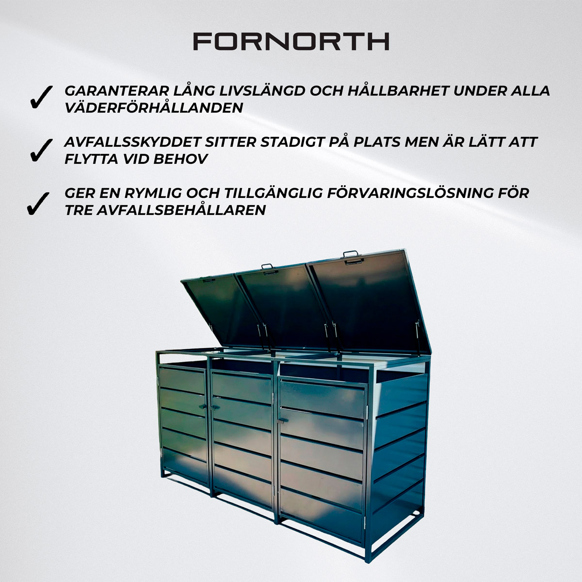Fornorth soptunneskydd med tak Premium 207x82x121cm
