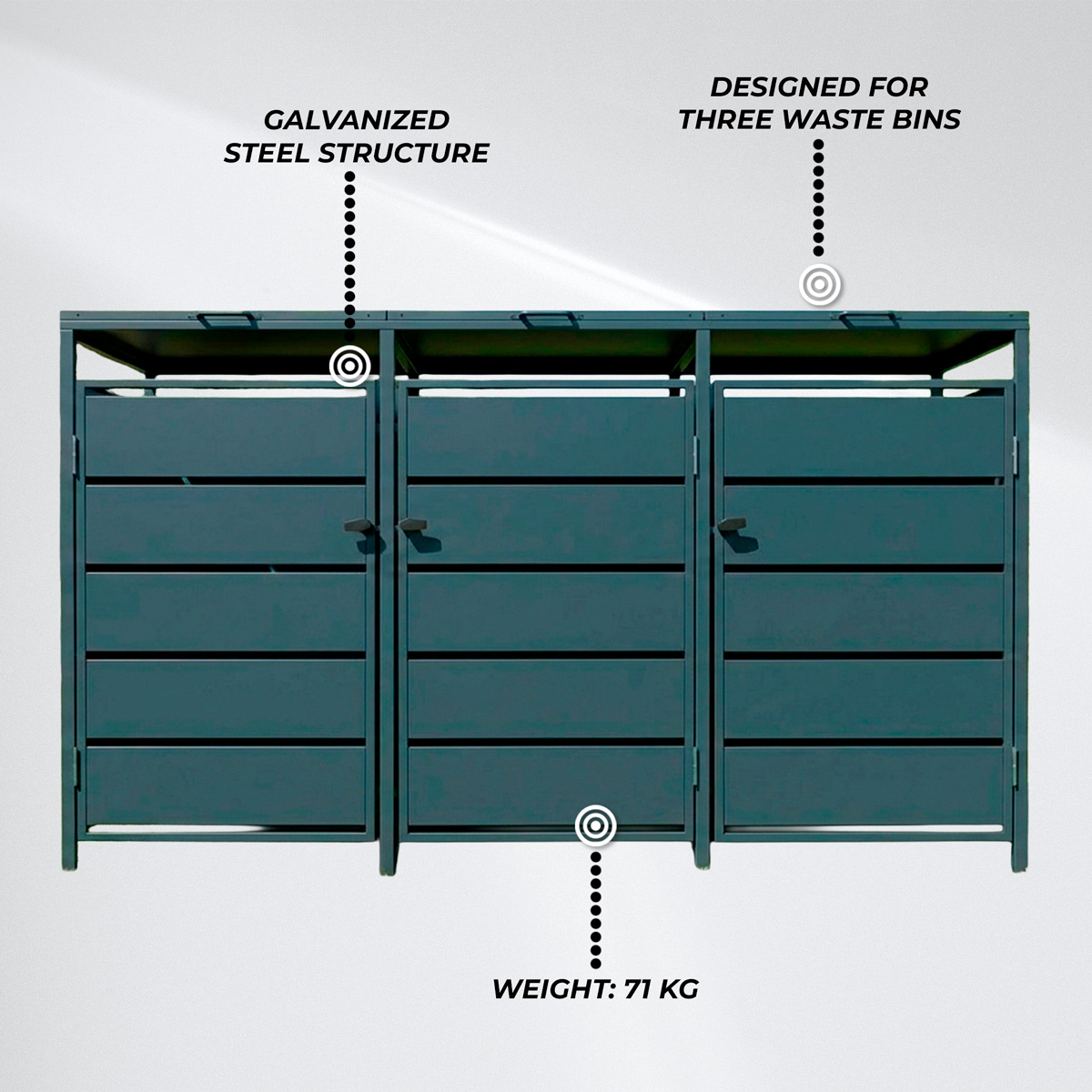 Fornorth Garbage Can Shelter Premium 207x82x121cm