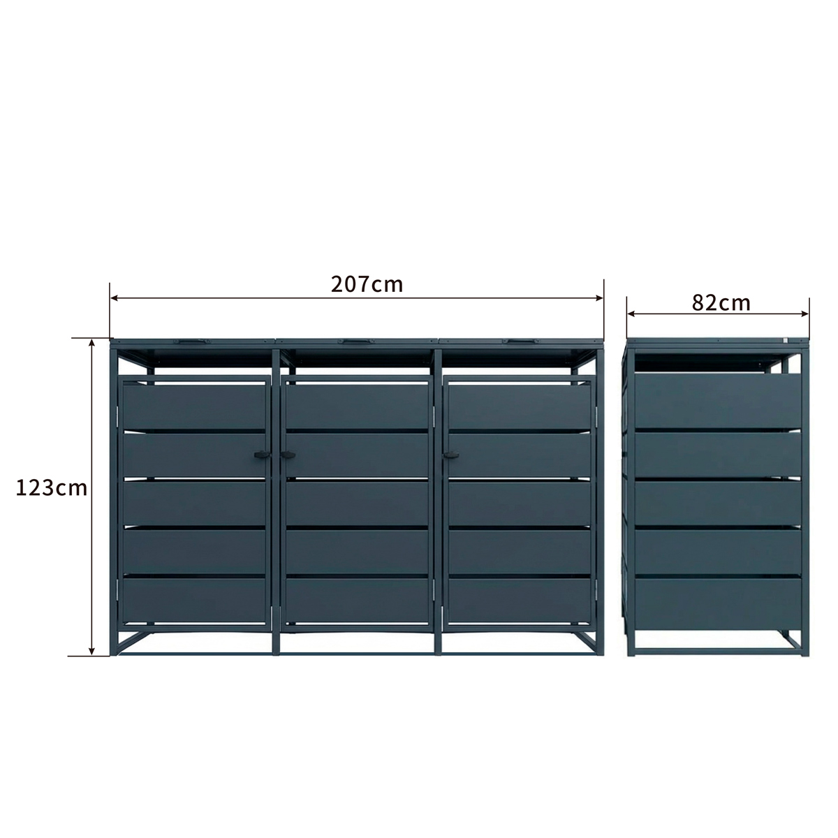 Fornorth Garbage Can Shelter Premium 207x82x121cm
