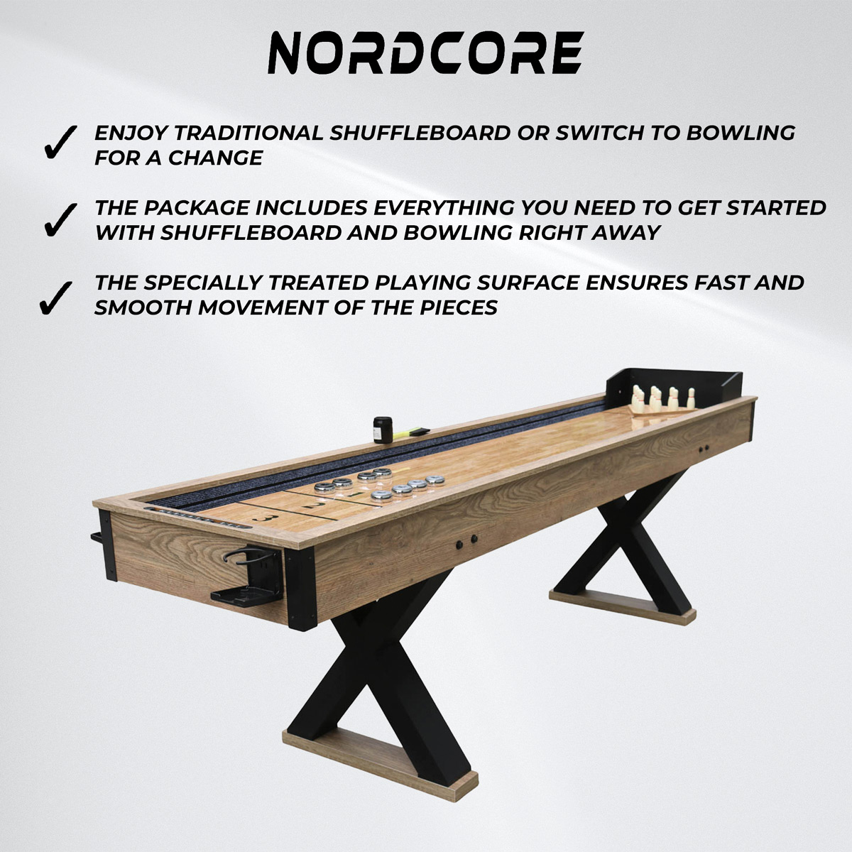 Nordcore 2-IN-1 Shuffleboard 9'