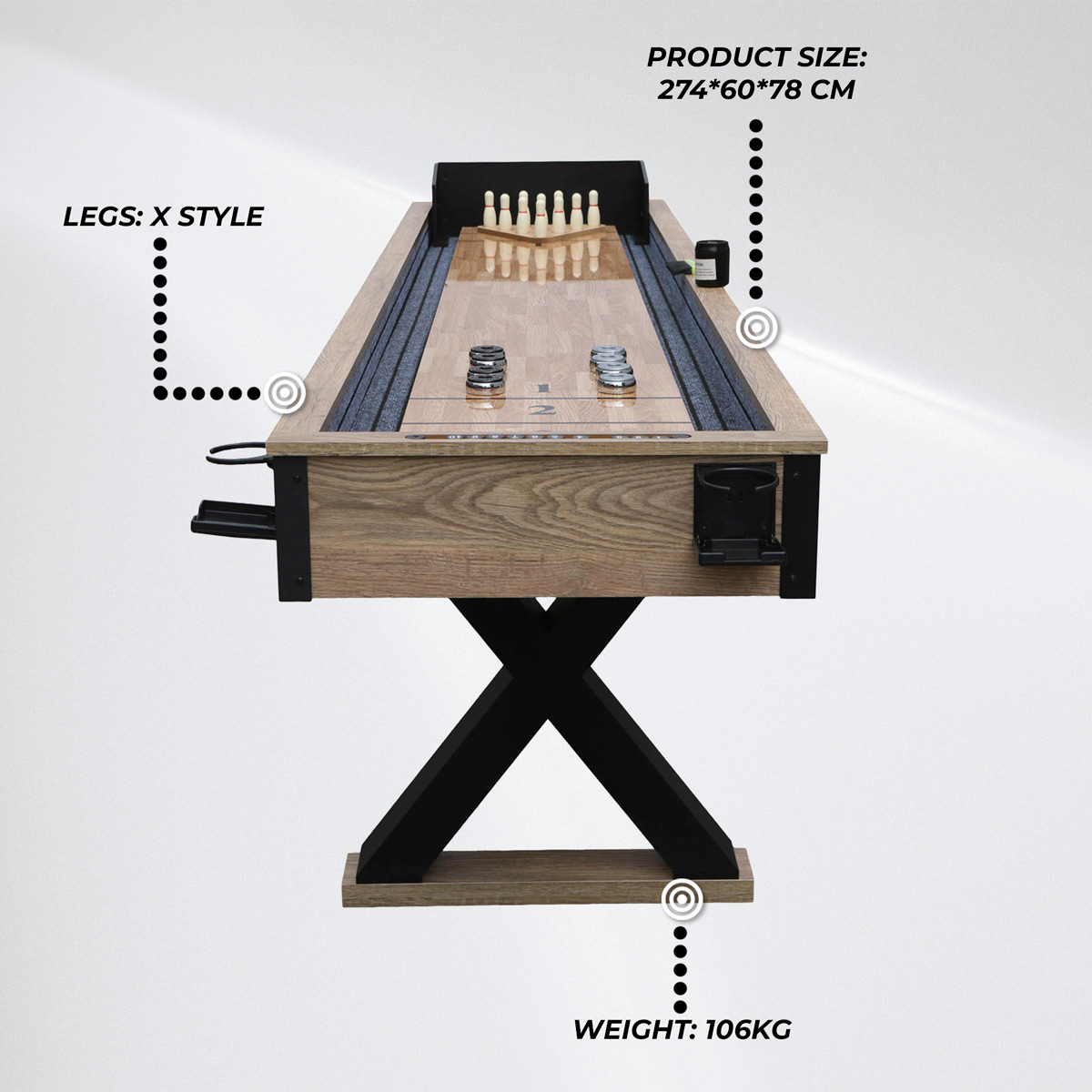 Nordcore 2-IN-1 Shuffleboard 9'