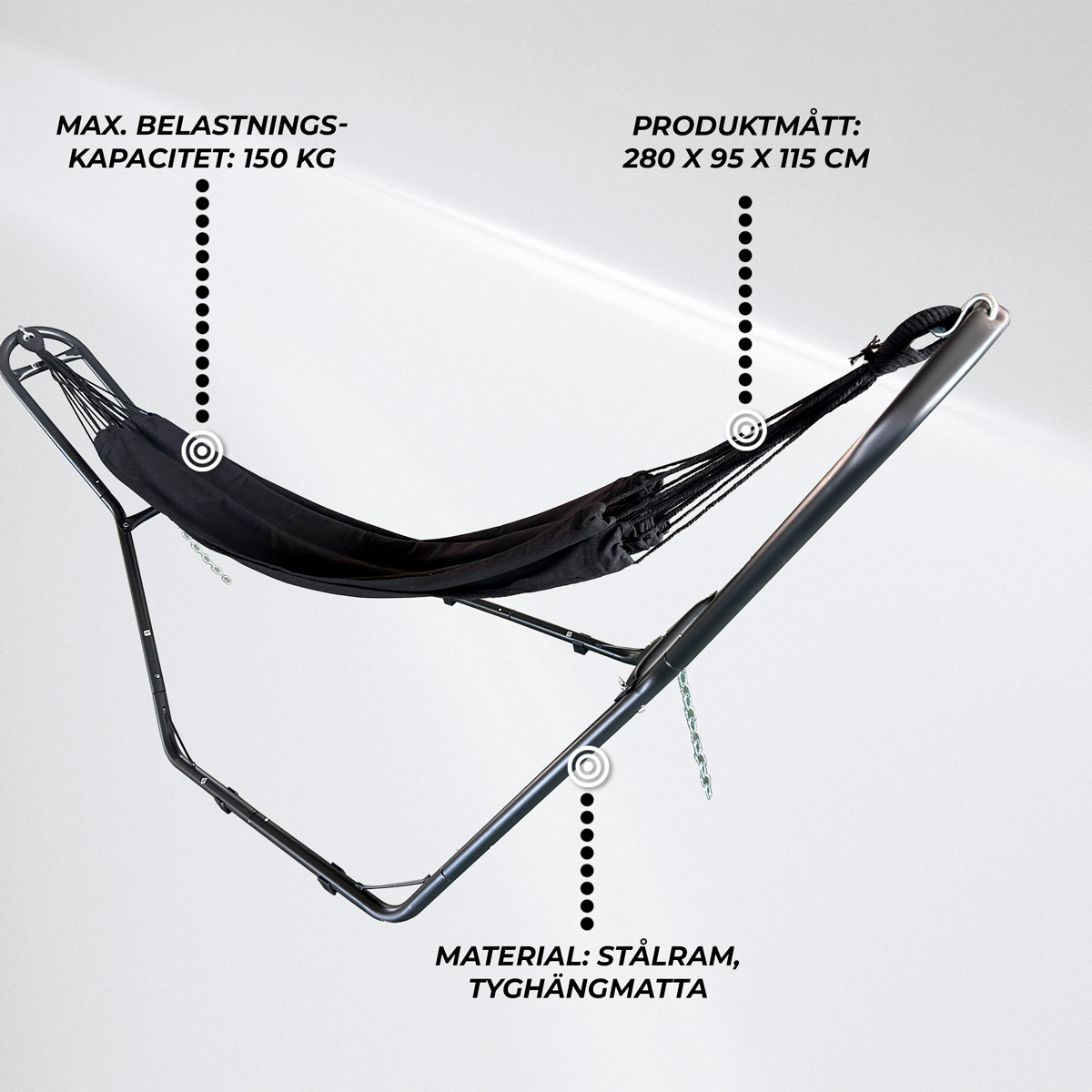 Lykke hängmatta med stativ