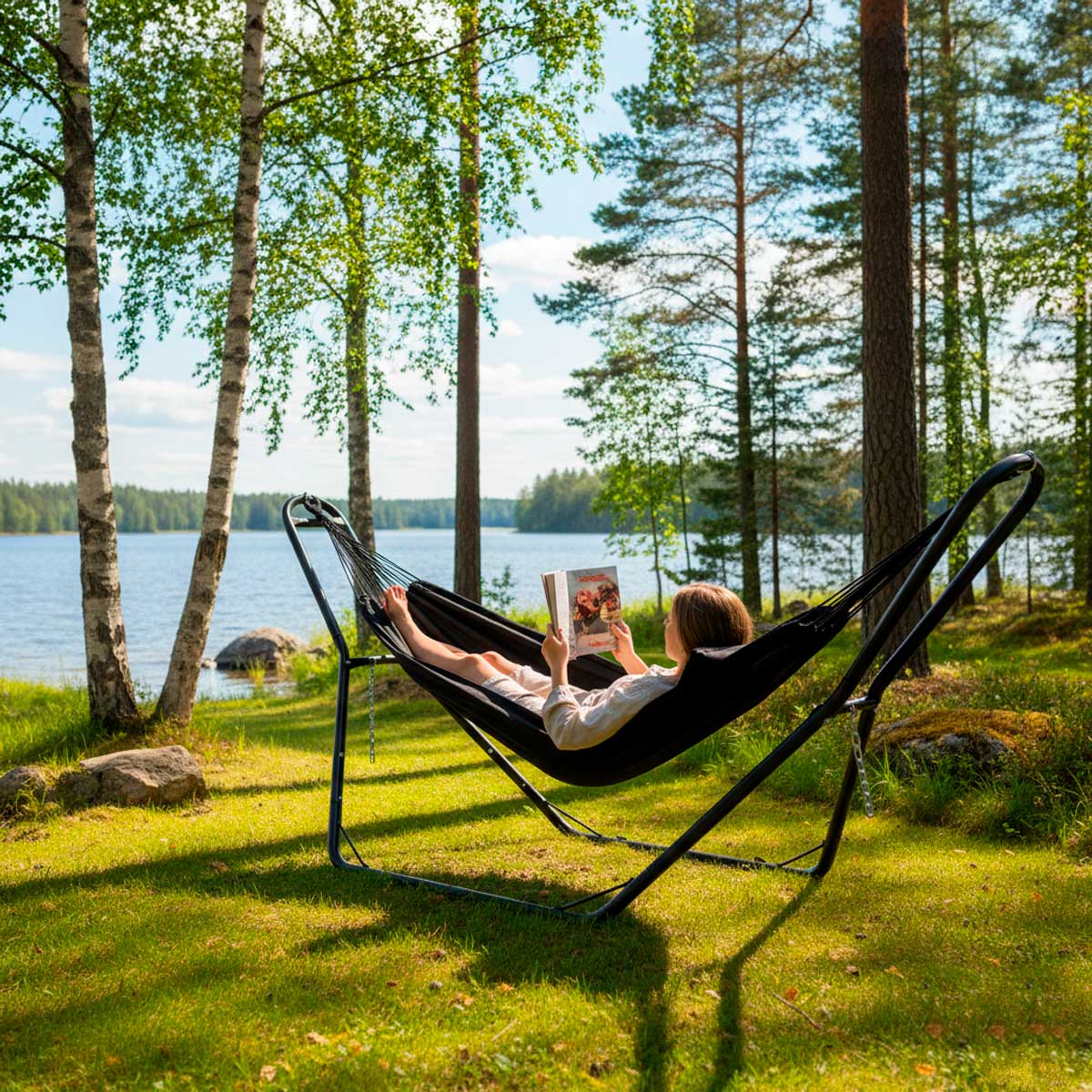 Lykke hängmatta med stativ