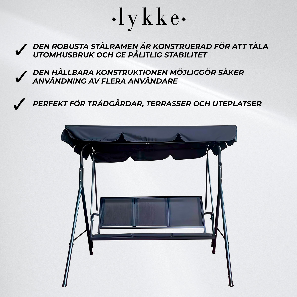Lykke Hängmatta Elegance, Grå