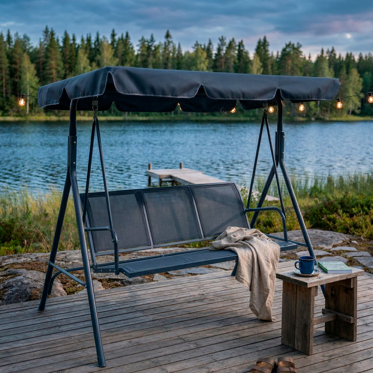 Lykke Hollywoodschaukel Elegance, Grau