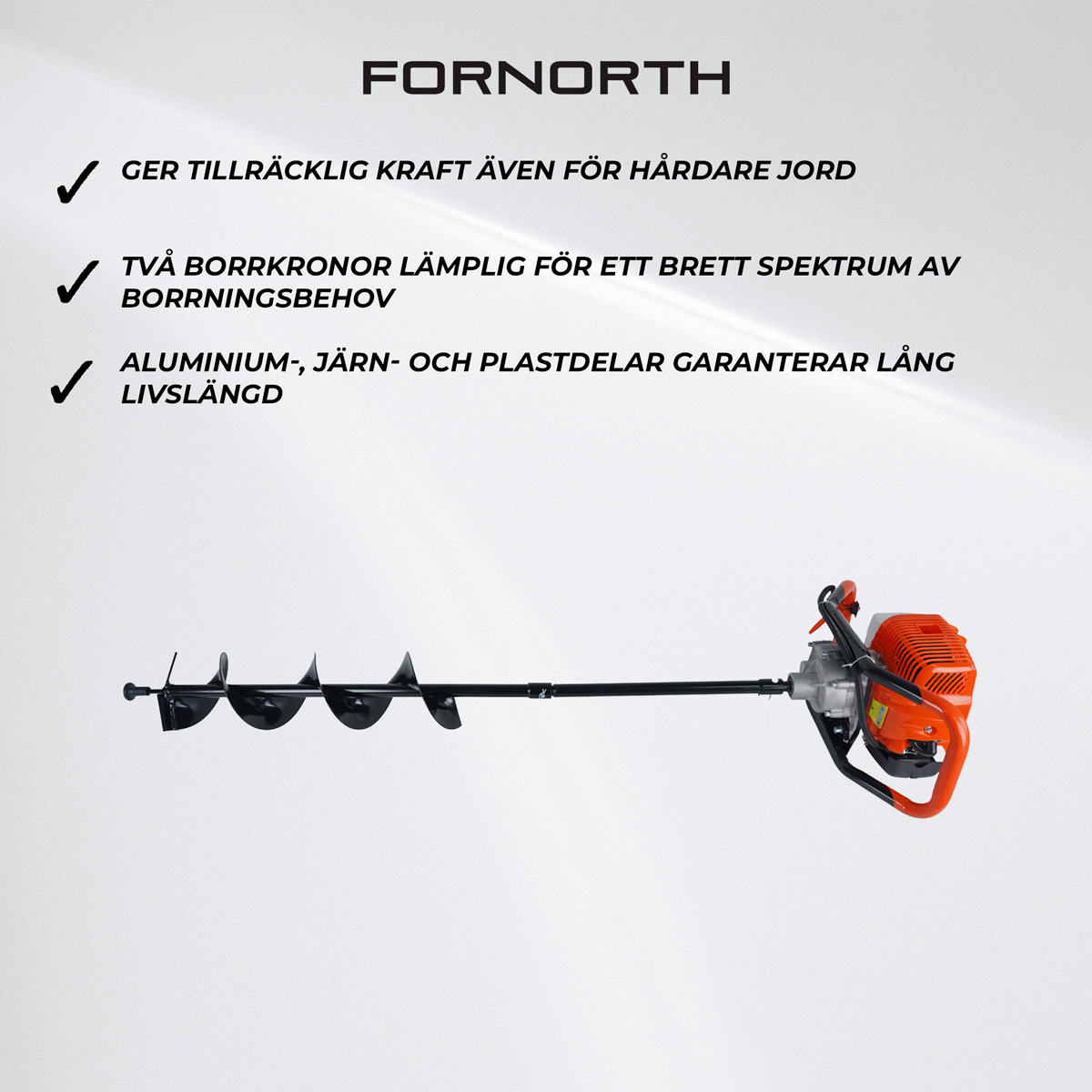 Fornorth Jordborr 1.47kW, inkl. 2 blad