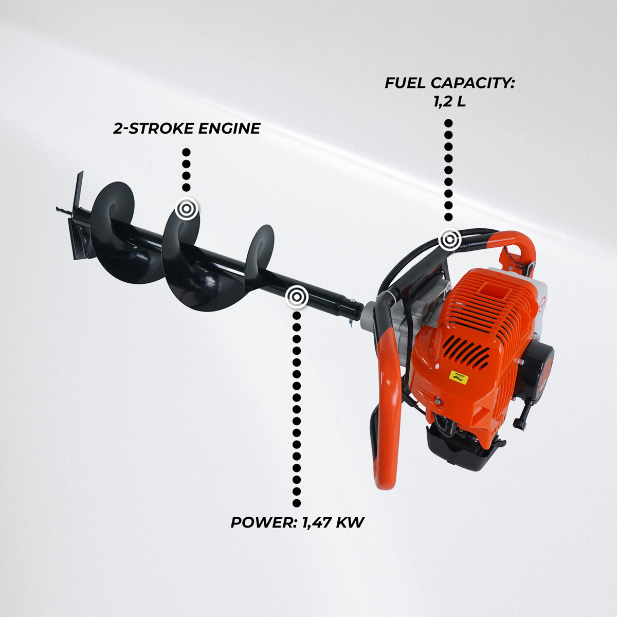 Fornorth Earth Auger 1.47kW, incl. 2 blades