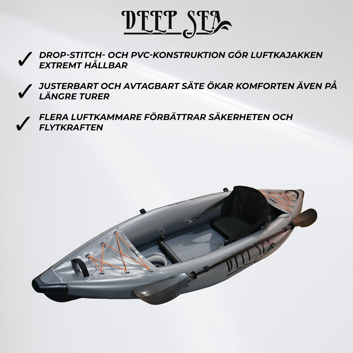 Deep Sea Uppblåsbar Kajak Premium DS Single 300cm