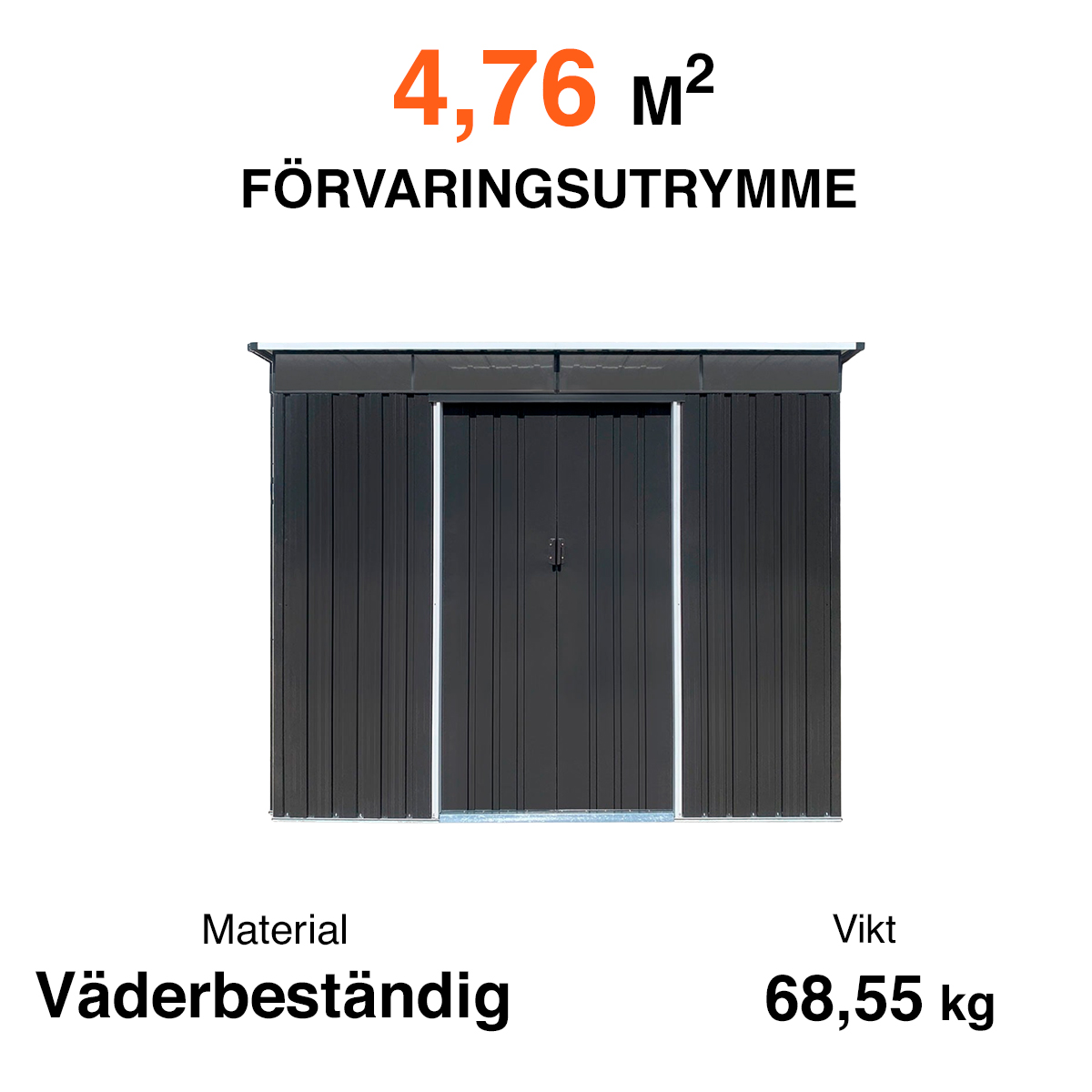 Fornorth Trädgårdsförråd Polar 4.76 m2