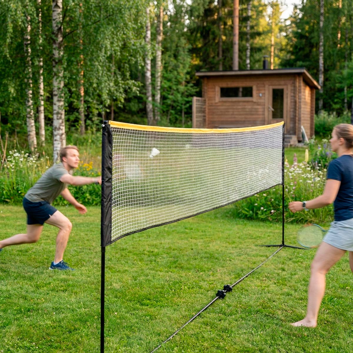 React Badmintono tinklas, aukščio reguliavimas, 500x80 cm