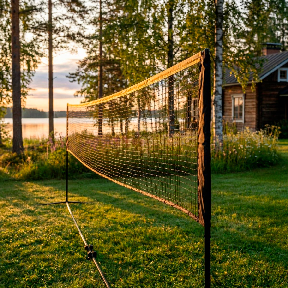 React Badmintono tinklas, aukščio reguliavimas, 500x80 cm
