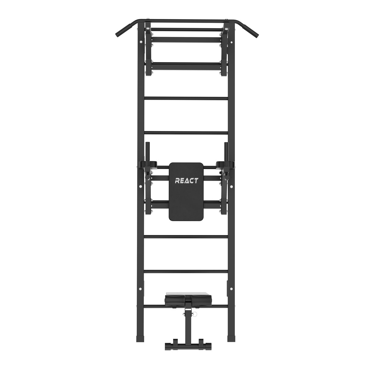 React Wall Bar/Fitness Tower Metallic Black
