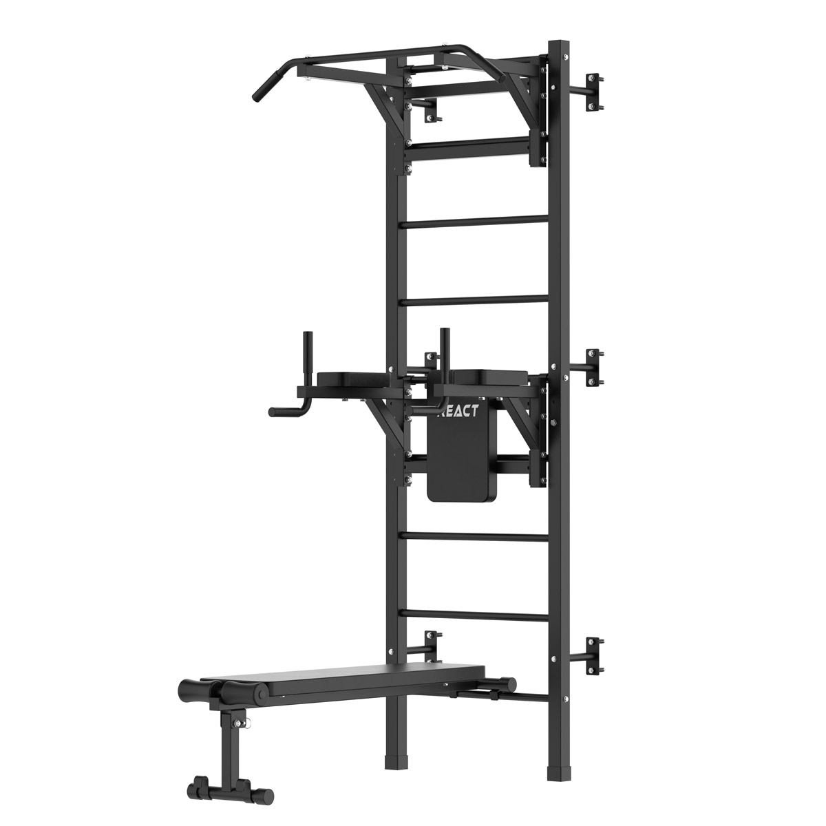 React vingrošanas siena/Fitness Tower Metallic Black