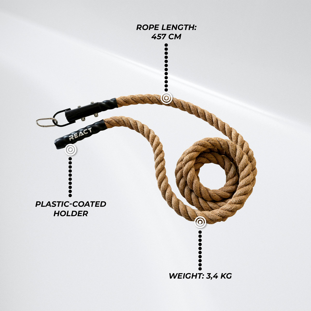 React Climbing Rope 3.8x457 cm