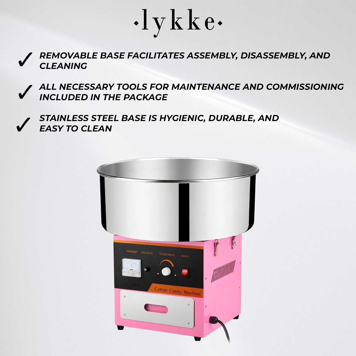 Lykke Cotton Candy Machine 52 cm Diameter, 1 kW