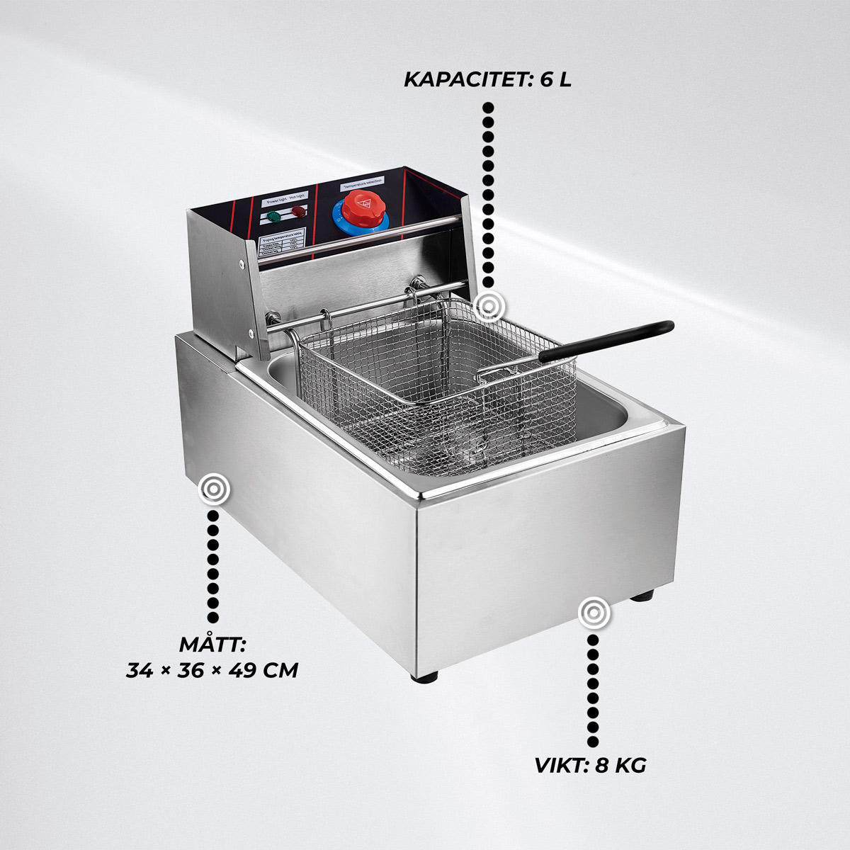 Lykke Fritös 6 L, 2.5 kW
