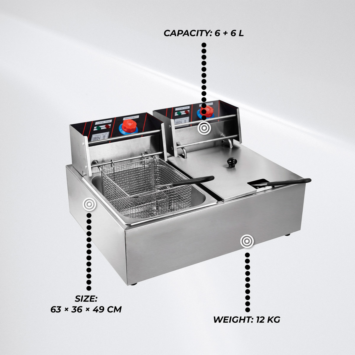 Lykke Deep Fryer 6+6 l, 5 kW