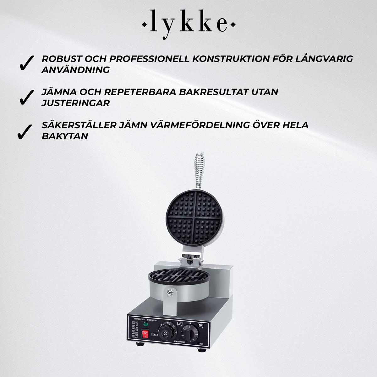 Lykke Våffeljärn Singel, 1.2 kW