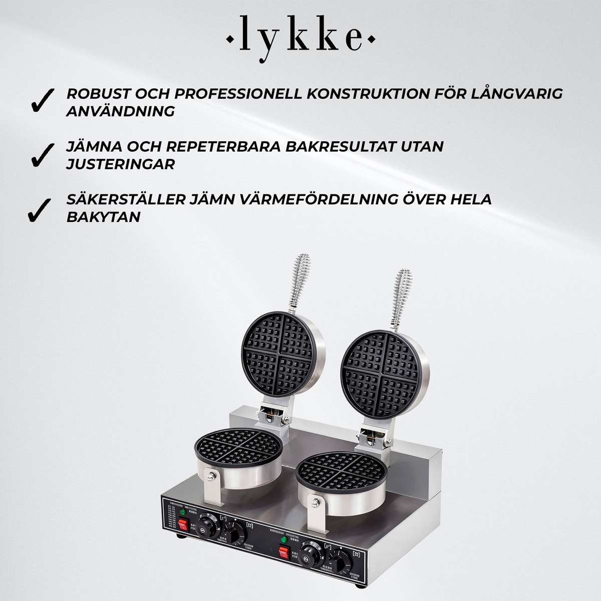 Lykke Våffeljärn Dubbel, 2.4 kW