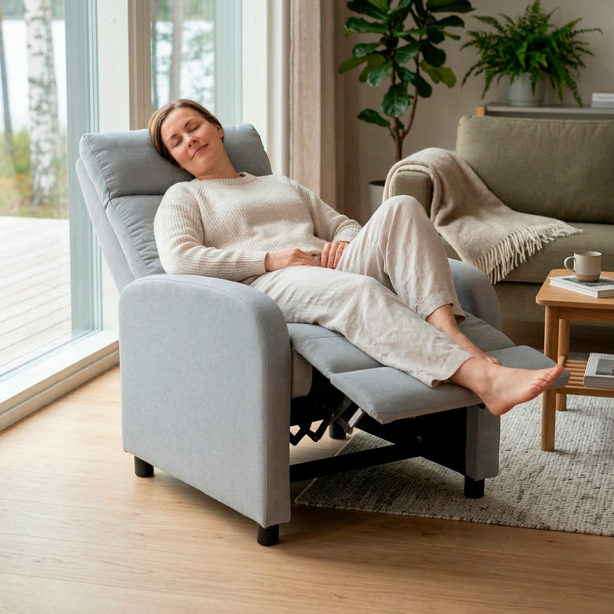 Lykke Reclinerfåtölj Standard, ljusgrå