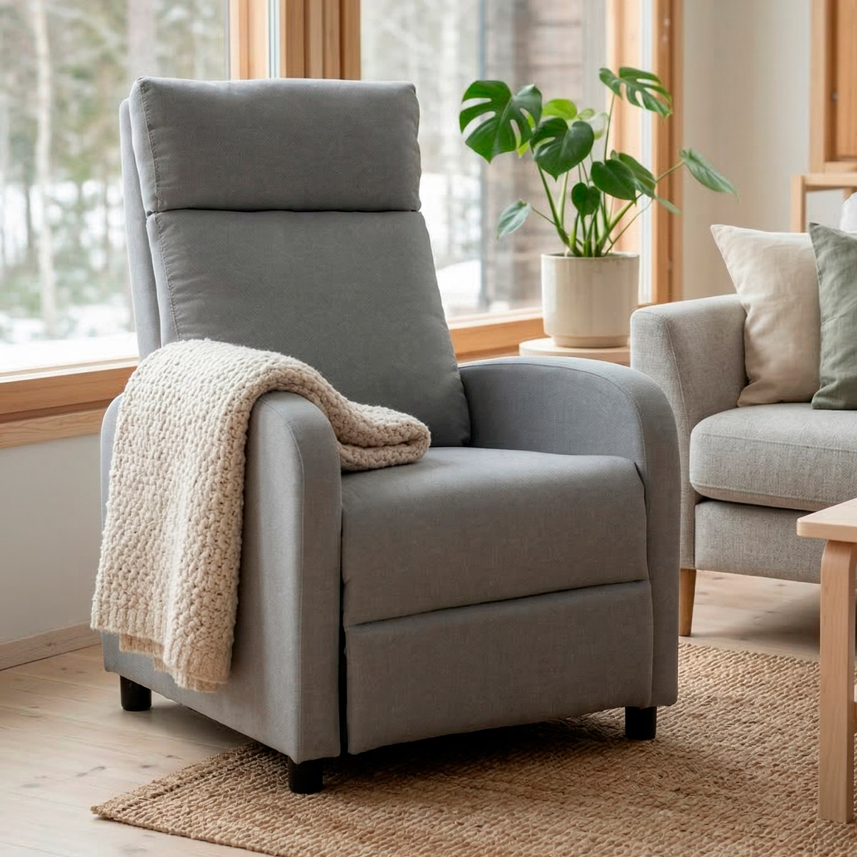 Lykke Reclinerfåtölj Standard, ljusgrå
