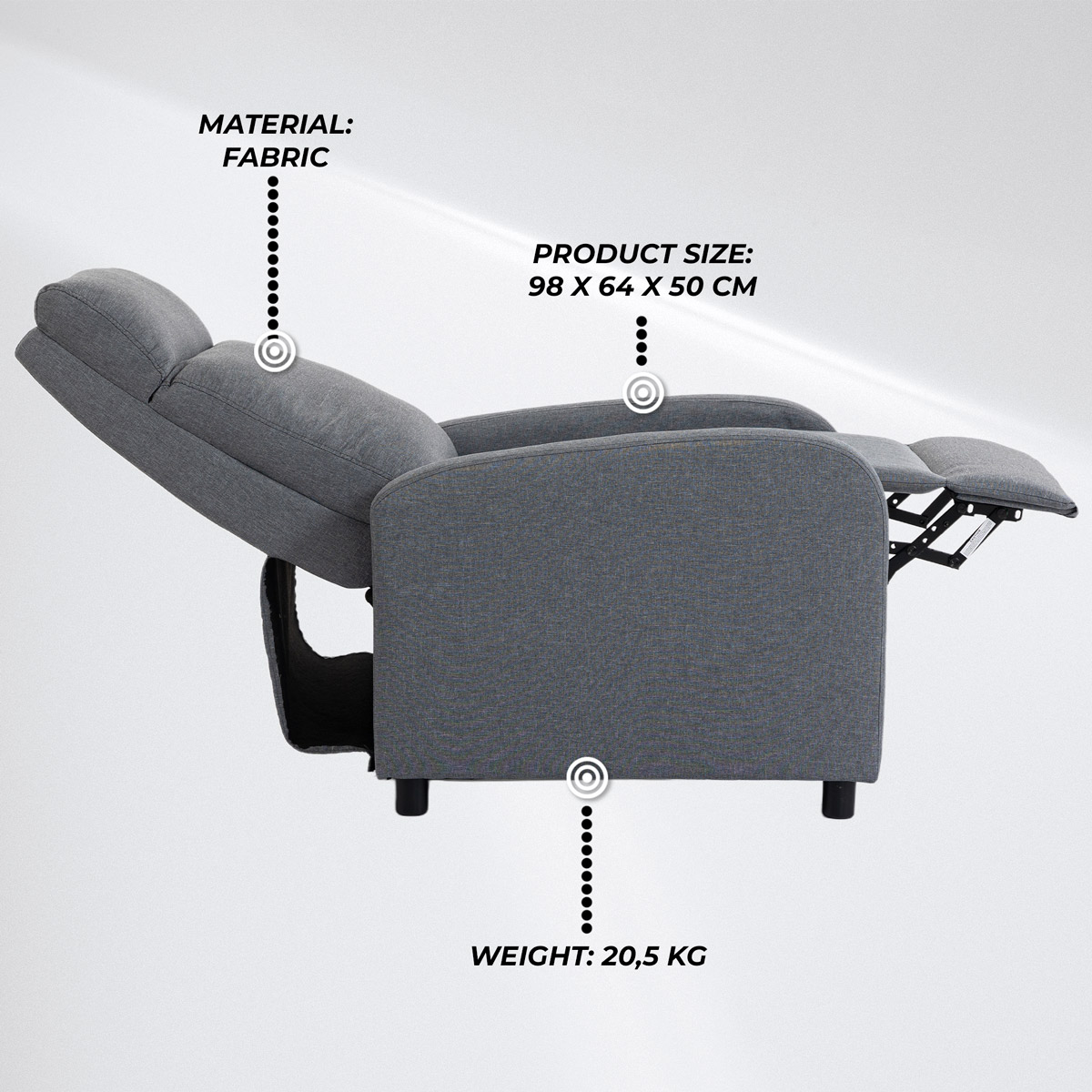 Lykke Recliner Chair Standard, dark gray