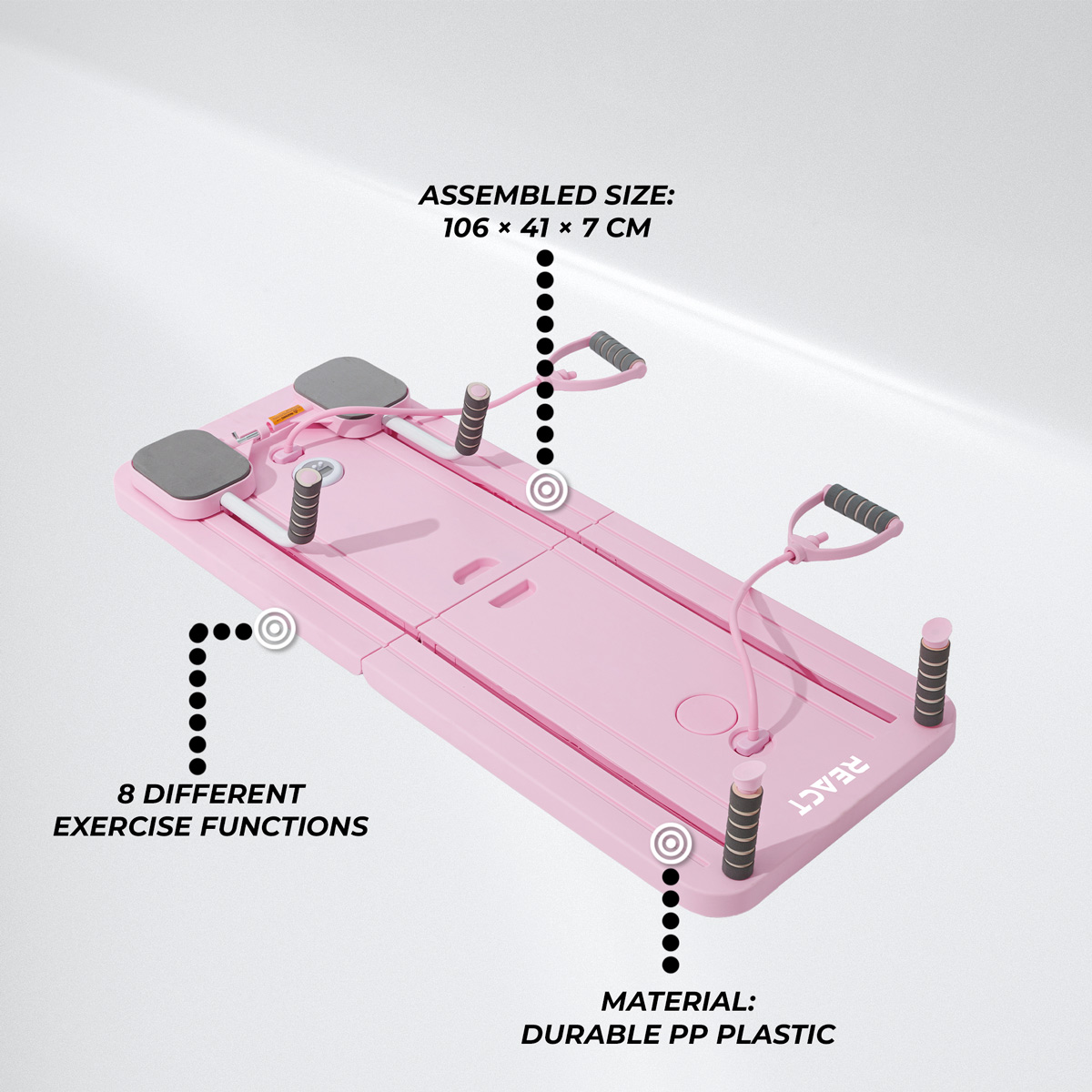 React Pilates Reformer Machine, Pink