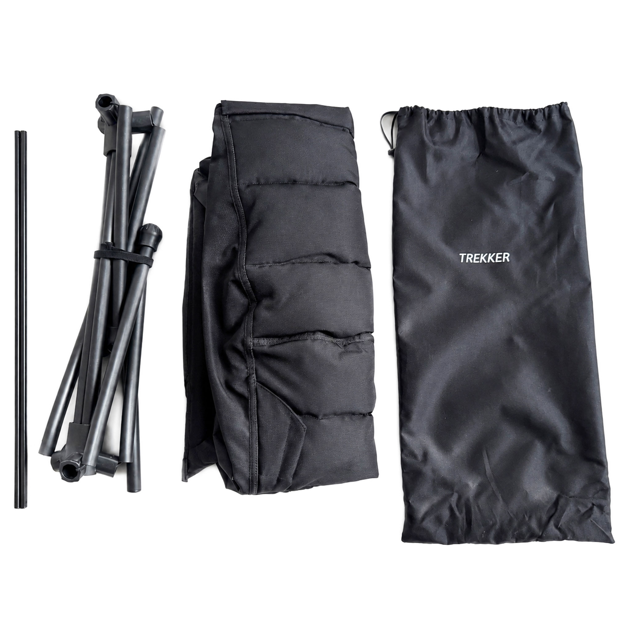 Trekker Campingstol Premium, svart - max 150 kg