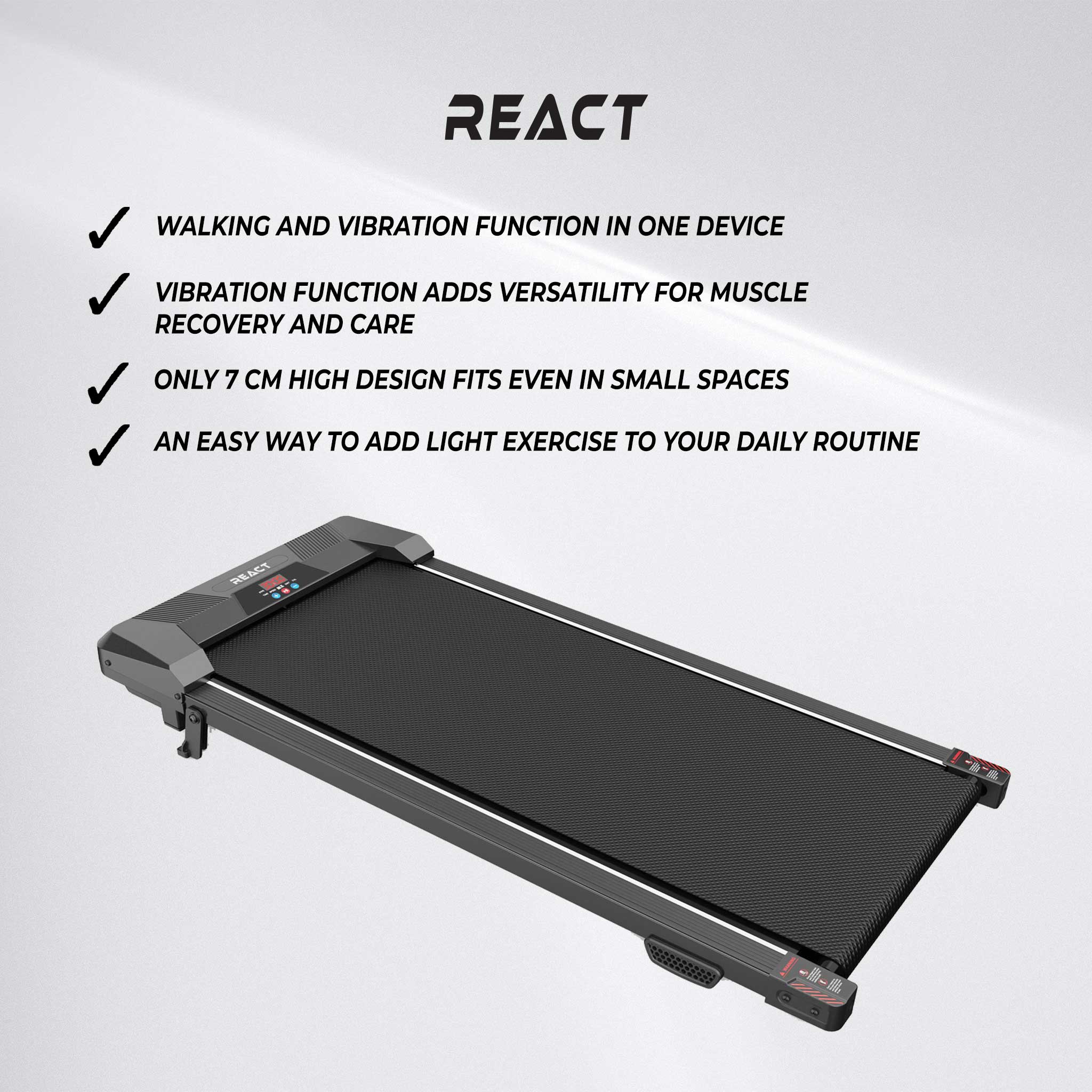 React Under Desk Treadmill 700 with Vibration Feature