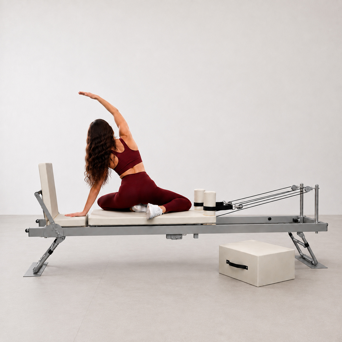 Nordcore Pilates Reformer iekārta, salokāma, balta