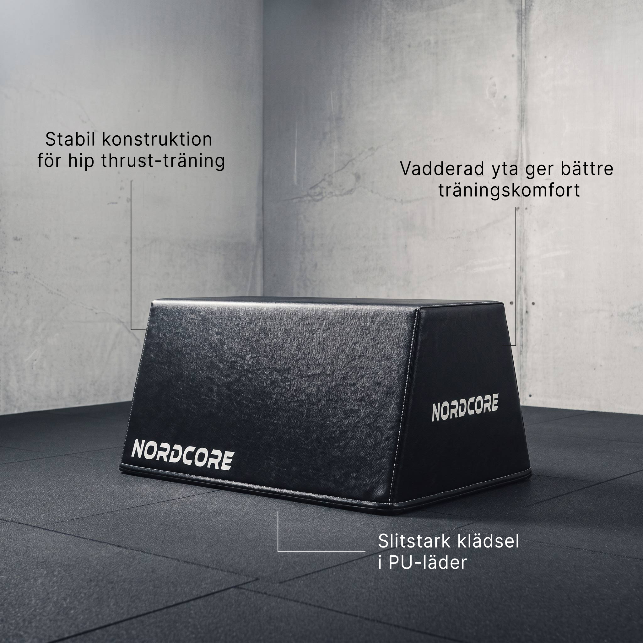 Nordcore Hip Thrust Bänk 60X30X45CM